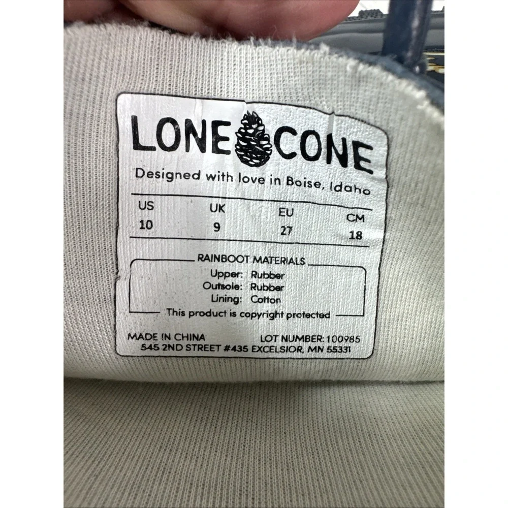 LoneCone Unisex Toddler Kids 10T (Ages 1-3) Rainboots Dino Bones Navy NWOB